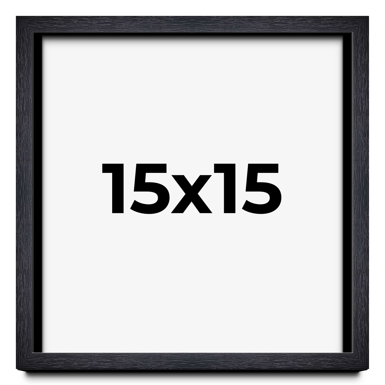 15x15 Shadow Box 1" Depth Picture Frame with UV-Resistant Acrylic & Acid Free Backing, Available in 3 Finishes - Black, Grey, White